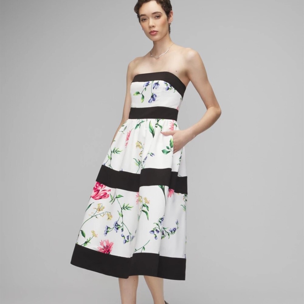 White House Black Market Strapless Floral Dress – Size 6P (NWT)